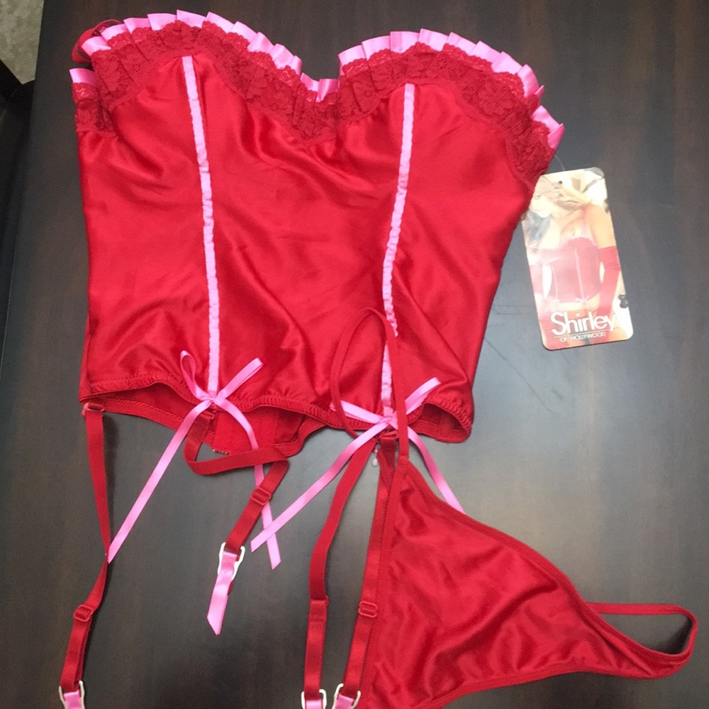 Brand New Red and pink satin corset.